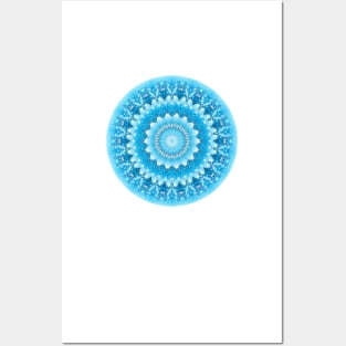 Sky Blue Lily Mandala Posters and Art